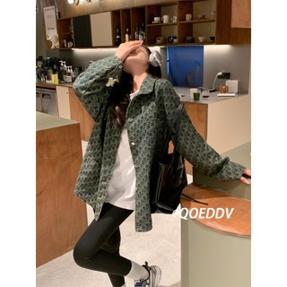 Áo khoác denim cổ điển in đầy đủ Jacquard kiểu Mỹ thiết kế dáng rộng dài tay