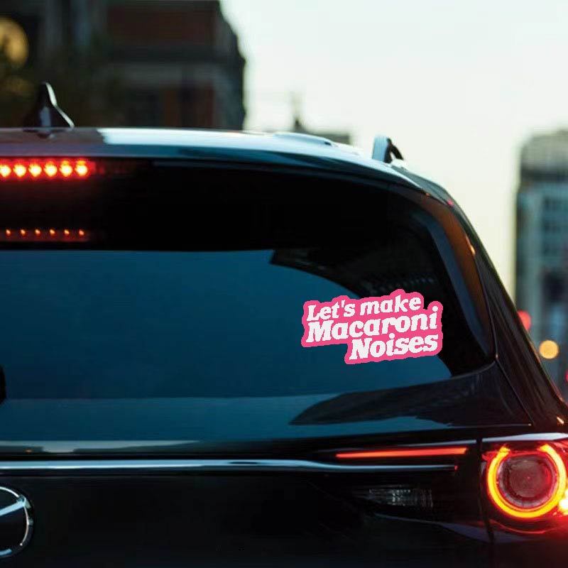 HL Pink Girl Sticker Let 's Make Macaroni Noises Miếng dán đáng yêu để trang trí ô tô, xe máy và xe 