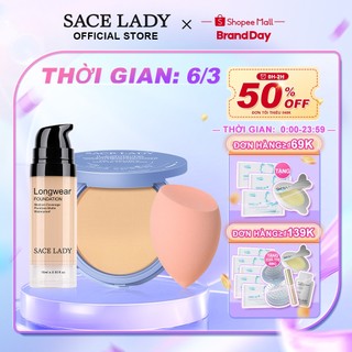 Set kem nền + phấn phủ SACE LADY giúp kiềm dầu và lâu trôi cao cấp chuyên dụng