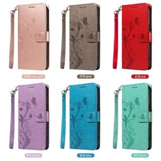 Ốp Lưng Cho Xiaomi 11 Lite Poco M4 M5 M5S X4 F5 F3 X3 NFC M3 Pro Redmi Note 10 5G Hoa Mai Họa Tiết Cây Hoa Flip Case Thẻ Dermis Da Điện Thoại Ví