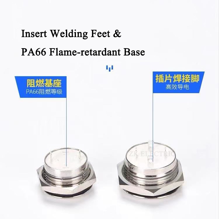 Nút Công Tắc Kim Loại mini 19mm Siêu Ngắn Chống Thấm Nước