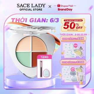 Bảng kem che khuyết điểm SACE LADY 5.6g chống thấm nước giúp hiệu chỉnh màu da