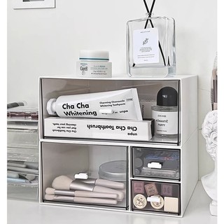 TessaHome Ngăn kéo bàn lớn văn phòng phẩm rõ ràng đa năng Thùng lưu trữ mỹ cho tắm trang điểm
