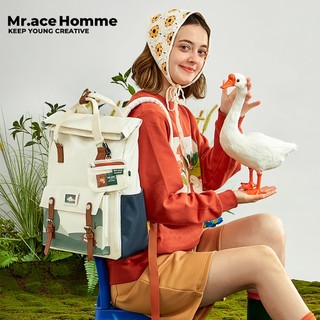 Mr.ace Homme Dòng Mục Vụ Thiết Kế Cảm Giác schoolbag Nữ Ba Lô Trung Học Giải Trí Túi Dung Tích Lớn