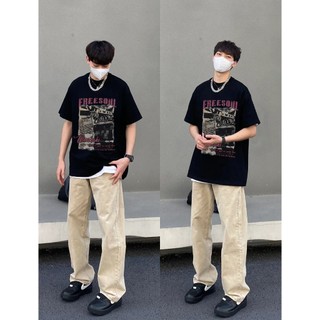 PEAR DODO Áo thun Thương hiệu địa phương in hình cổ điển thời trang oversize 100% cotton nguyên chất Áo thun ngắn tay 240306