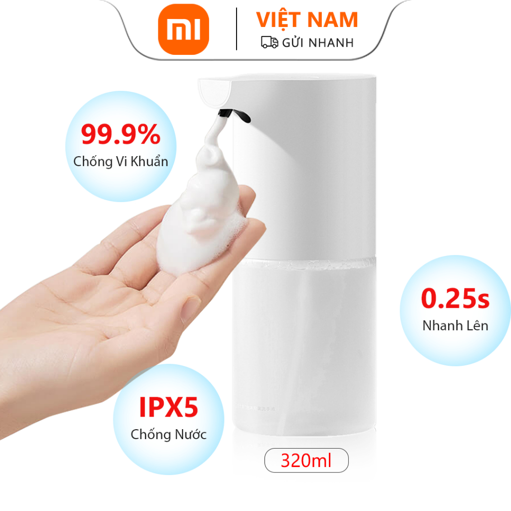 Bộ Bình Đựng Xà Phòng Rửa Tay Tự Động Mijia 1S Xiaomi Youpin 320ml 99.9% Kháng Khuẩn 0.25s Cho Phòng Tắm