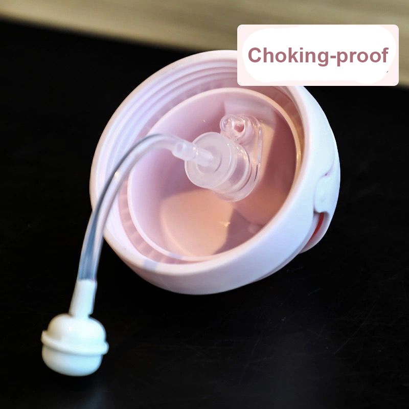 Bình Uống Nước silicone 10oz / 300ml Có Ống Hút Họa Tiết Hoạt Hình Cho Bé
