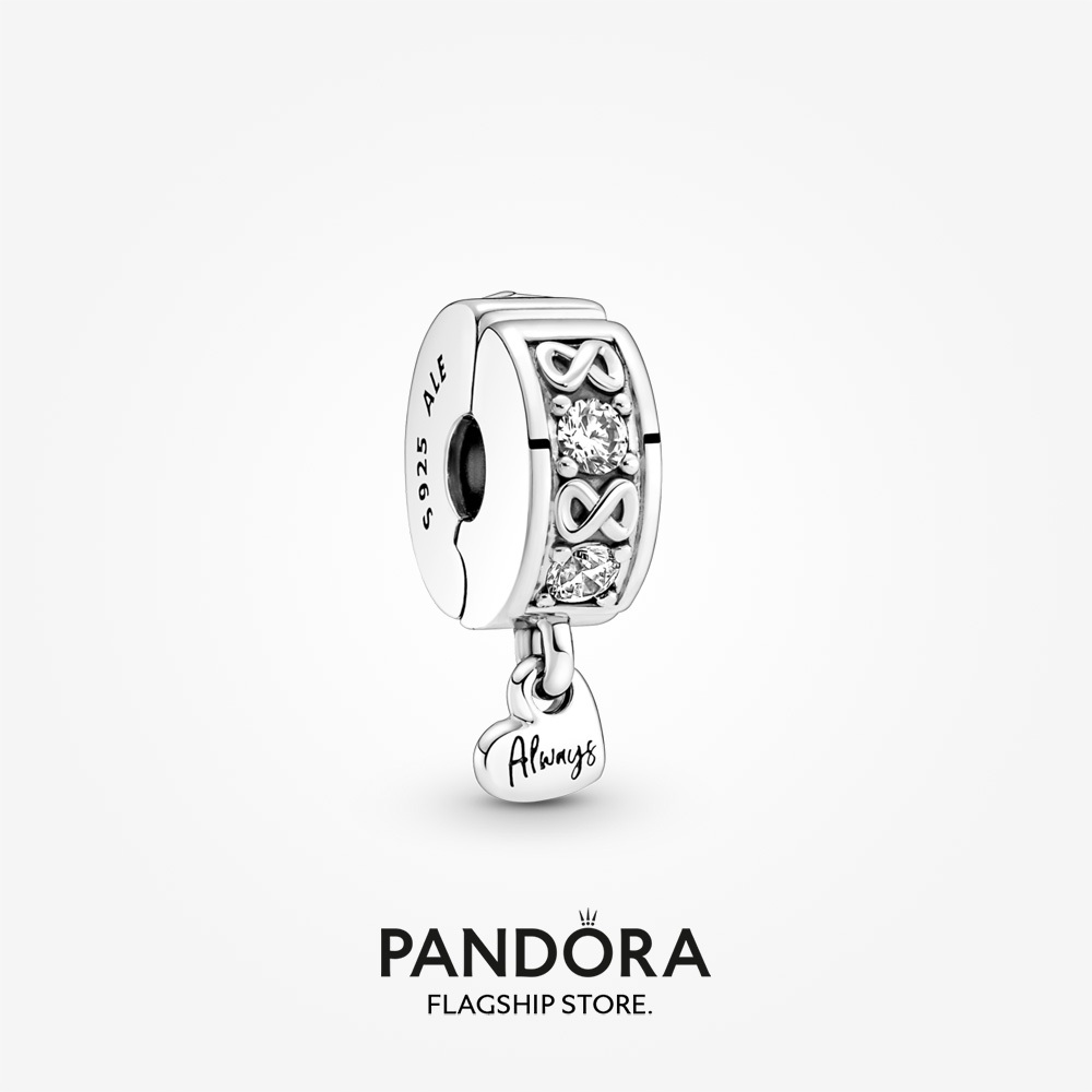 Hàng Chính Hãng 100% PANDORA S925 Bạc Trang Sức Vòng Tay Mặt Dây Chuyền Pandora Họ Luôn Pavé Kẹp Cha