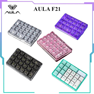 Aula f21 bàn phím số không dây đèn nền trắng bàn phím số trong suốt 21 phím bluetooth cơ chơi game số pad