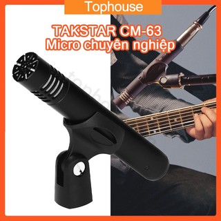 Pin Âm Thanh Chuyên Nghiệp TAKSTAR CM-63 Chống Ẩm Micro 48V Phantom Su Micrô ngưng tụ màng chuyên nghiệp XLR chống ẩm Mic cardioid 48V Nguồn điện ảo cho thiết bị biểu diễn sân khấu phát sóng ghi âm trong phòng thu