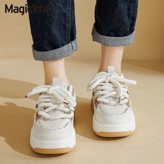 Magicime Giày thể thao nữ  Flat 2024 Phong cách mới Mùa xuân đế dày dành cho học sinh chống trượt