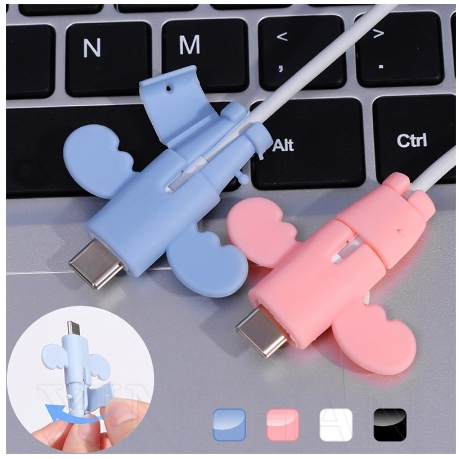 1pc Dụng Cụ Quấn Bảo Vệ Dây Cáp Bằng Silicon Mềm Màu Trơn