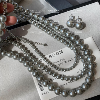  Shijia Chính Hãng Màu Xám Ngọc Trai Vòng Cổ Thật Gai Dầu Bạch Kim Bạc Xám Tahiti Đen Ngọc Trai Vòng Cổ Nữ Phong Cách Mới Vòng Cổ Ngọc Trai Vòng Cổ Ngọc Trai Bông Tai 