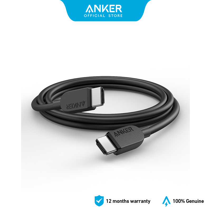 Cáp HDMI Anker 8K @ 60Hz, Dây HDMI sang HDMI 6 ft Ultra HD 4K @ 120Hz, Cáp bền siêu tốc độ cao được chứng nhận 48 Gbps với HDMI 2.1 và HDR, Tương thích với PlayStation 5, Xbox