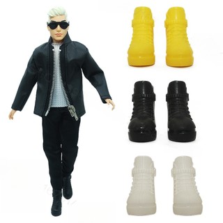Giày bốt da màu đen bằng nhựa cho búp bê barbie 6 30cm barbie ken