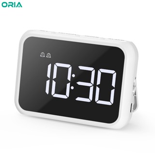 Đồng hồ kỹ thuật số ORIA 4 "USB / Đồng hồ báo thức chạy bằng pin có thể điều chỉnh âm lượng / độ sáng cho phòng ngủ gia đình Du lịch