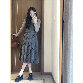 70573 Váy ngắn không tay chấm bi cổ điển