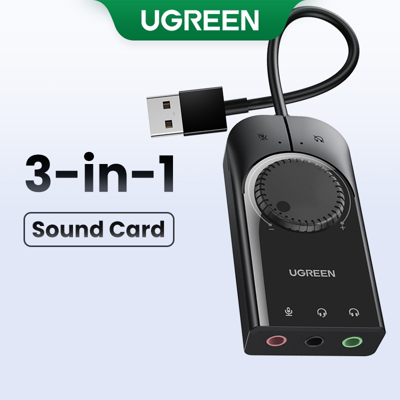 Card âm thanh USB UGREEN Bộ chuyển đổi USB 3,5 mm Tai nghe USB sang tai nghe