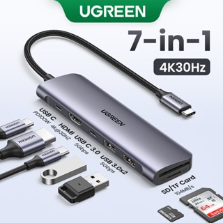 Ugreen HUB USB C HUB 7 Trong 1 4K @ 30hz 6 Trong 1 Đầu Đọc Thẻ Nhớ HDMI 4K 2 USB 3.0 PD100W