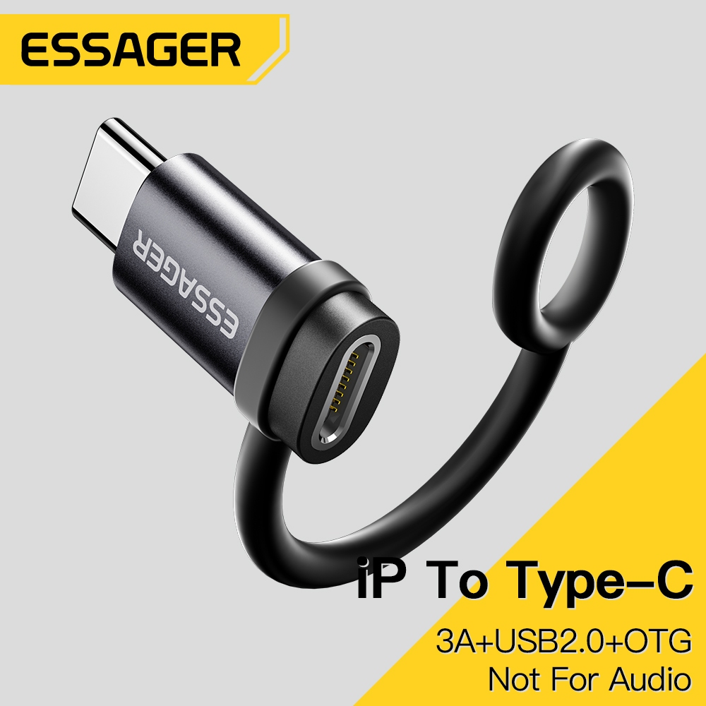 Essager 3A L sang Type c, Bộ chuyển đổi Type c sang LOTG hỗ trợ sạc nhanh và truyền dữ liệu 3A