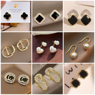 Bông Tai Mạ Bạc 925 Đính Ngọc Trai Thanh Lịch Phong Cách Hàn Quốc Mới