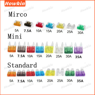 5 Chiếc Cầu Chì Ô Tô 2A 3A 5A 7.5A 10A 15A 20A 25A 30A 35A Tiêu Chuẩn Trung Bình Cầu Chì Lưỡi Cầu Chì Cầu Chì, Ô Tô Cầu Chì Tự Động