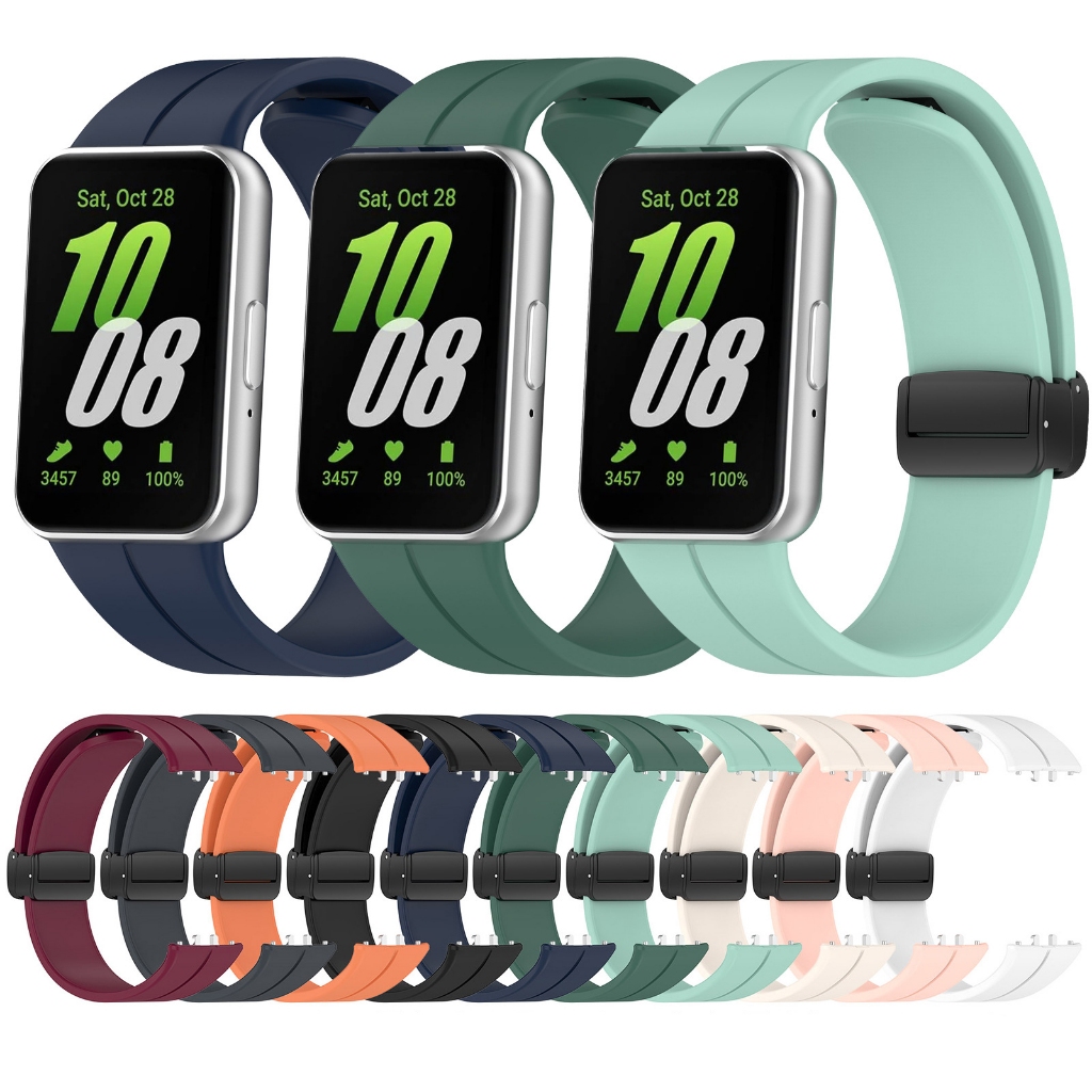 Dây đeo silicon có khóa từ tính cho Samsung Galaxy Fit 3 Fit3 Dây đeo cổ tay mềm cho dây đeo đồng hồ