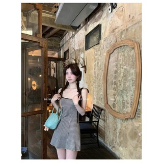 Đầm Sling Checked 2024 Phong Cách Mới