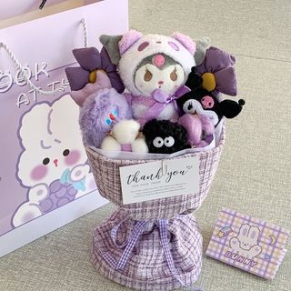 Kuromi Búp Bê Bó Hoa Búp Bê Quà Tặng Sinh Nhật Cô Gái Sang Trọng Món Quà Dễ Thương Cho Bạn Gái Bạn Gái Giáo Viên Ngày Trẻ Em