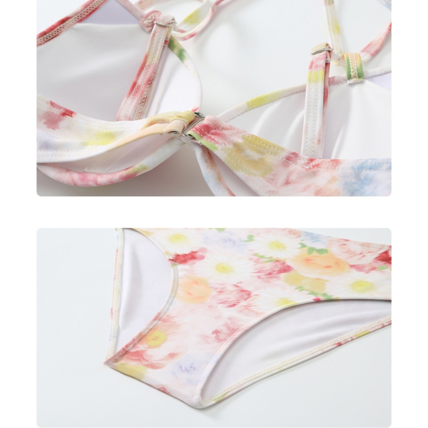 Bộ Đồ Bơi Ba Mảnh Tay Dài Chống Nắng In Họa Tiết Quyến Rũ Cho Nữ | BigBuy360 - bigbuy360.vn