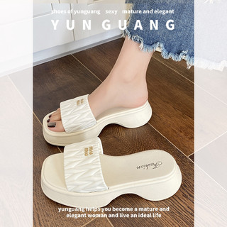 Yunguang Dép đế dày nóng bỏng dành cho nữ mặc ngoài mùa hè dép đi biển mới