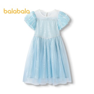 Balabala Bé Gái Trẻ Em Đầm Mùa Hè Lớn Trẻ Em Đầm Công Chúa Puff Tay Lưới Váy Cổ Tích