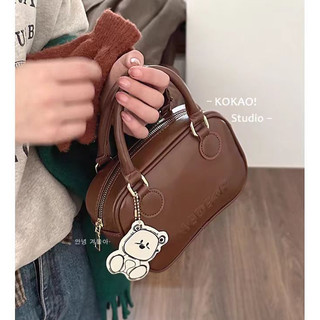 Deere Jack Túi Đeo Ngang Nữ Maillard Phong Cách Retro Phiên Bản Hàn Quốc Đa Năng Instagram Đi Lại Thời Trang Bowling Túi Đeo Vai