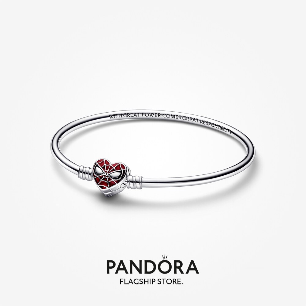 Hàng Chính Hãng 100% PANDORA S925 Bạc Trang Sức Vòng Tay Mặt Dây Chuyền Pandora x Marvel Người Nhện 