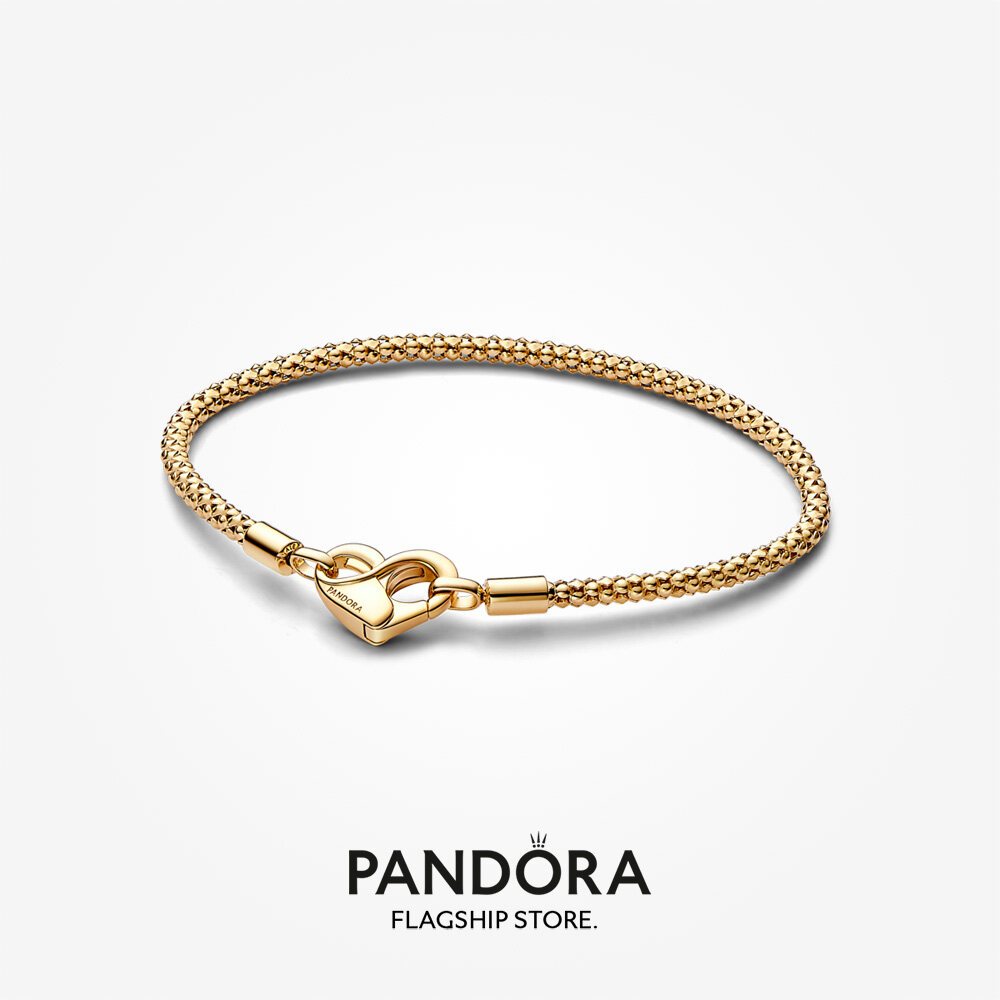 PANDORA S925 sterling bạc trang sức vòng tay mặt dây chuyền Pandora Moments Vòng tay dây chuyền mạ v