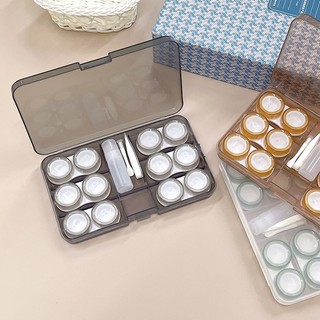 Ksseye 6 Cặp Hộp Đựng Ống Kính Tiếp Xúc Hộp Bảo Quản Tiếp Xúc Mỹ Phẩm Có Chai Và Nhíp Hộp Mắt Tiếp Xúc Sản Phẩm Mới Hộp Bảo Quản Trong Suốt Nhiều Hộp Du Lịch
