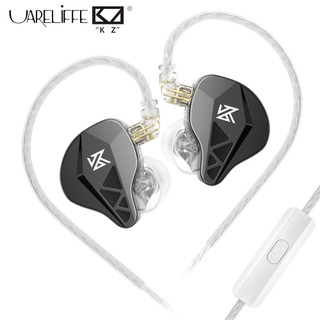 Tai nghe nhét tai Uareliffe KZ EDXS Trình điều khiển năng động 10mm Bass tốt Màn hình âm thanh HiFi Tai nghe giảm tiếng ồn Tai nghe thể thao có cáp phẳng mạ bạc