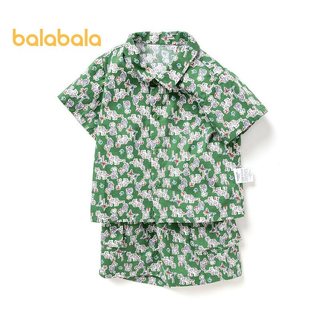 Balabala Bé Trai Tay Ngắn Phù Hợp Với Bé Mùa Hè Trẻ Em Quần Áo Bé Hai Mảnh Thoáng Mát Cảm Giác Thoải Mái Thời Trang Triều