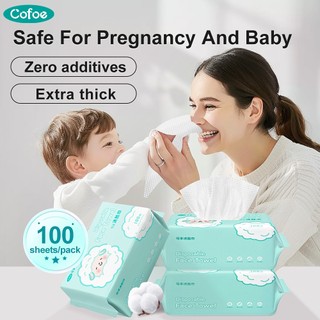 Khăn giấy mặt Cofoe Khăn giấy mặt mềm dùng một lần Khăn giấy Cotton cuộn ướt / khô Sử dụng