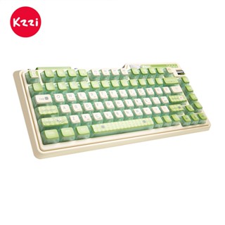 Kzzi Kezhi K75 Pro + Lemon Green Không Dây Ba Chế Độ Bàn Phím Cơ Đệm Chơi Game RGB Vàng Bột Bạc Nhanh Ngọn Lửa 80% Bàn Phím