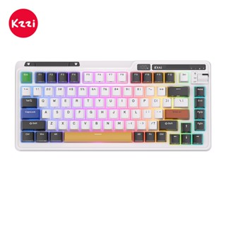 Kzzi Kezhi K75 Pro Không Dây Ba Chế Độ Bàn Phím Cơ Đệm Chơi Game RGB Vàng Bột Bạc Nhanh Ngọn Lửa 80% Bàn Phím