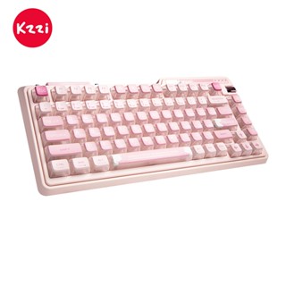 Kzzi Kezhi K75 Pro + Bàn phím cơ ba chế độ không dây Đệm chơi game Bột vàng RGB Ngọn lửa bạc nhanh Bàn phím 80%