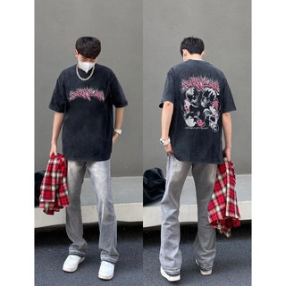 Pear DODO thương hiệu địa phương in hình đầu lâu 100% cotton nguyên chất Áo thun nam tay ngắn unisex phong cách Mỹ 240309