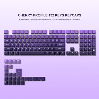132 phím cherry profile pbt keycaps tím / hồng đôi bắn mũ chìa khóa cho cherry mx gateron switch bàn phím chơi game cơ khí