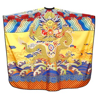 Hàng có sẵn#新品理发围布烫染理发店防静电成人家用美发店围布剪发围布不沾发防水黄色龙袍围布