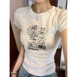 Porozi Mùa Xuân 2024 Hàng Mới Về Nữ S Slim Fit Áo Sơ Mi Tay Ngắn In Hoa Xám