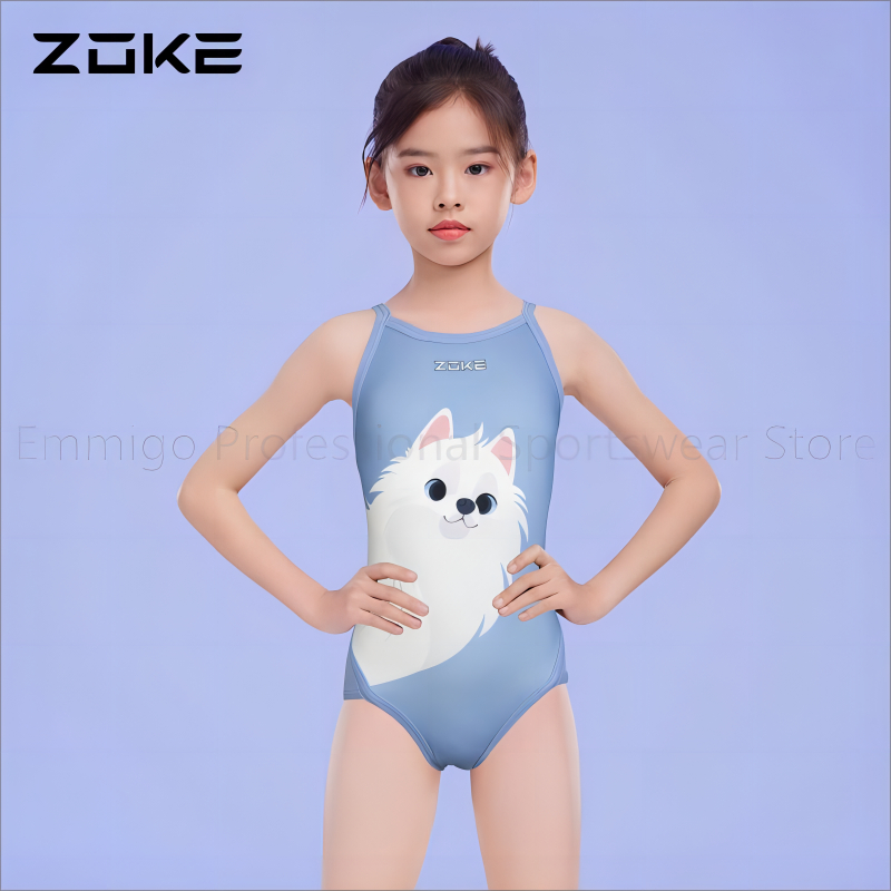 Zoke Teen Đồ Bơi Chuyên Nghiệp Cạnh Tranh Bé Gái Đồ Bơi Nhanh Khô Chống Chlorine Mèo In Hình Đồ Bơi 