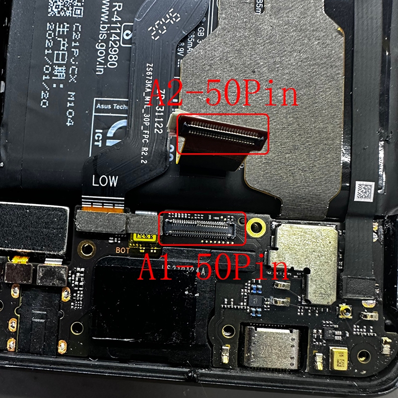 2-5 Chiếc Usb Sạc Flex Bên Trong FPC Sim Đầu Đọc Thẻ Ban Giá Đỡ Đầu Nối Cắm Cho Asus I005DA 5S Pro R