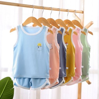Bộ áo vest thể thao trẻ em mùa hè băng lụa khô nhanh quần áo hai mảnh dành cho bé trai và bé gái