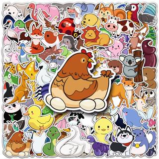 100 Chiếc Ngộ nghĩnh Đơn Giản Đột quỵ Hoạt Hình Động Vật Dán DIY Cho Điện Thoại Laptop Ván Trượt Sáng Tạo Graffiti Xe Miếng Dán Nhà Dán